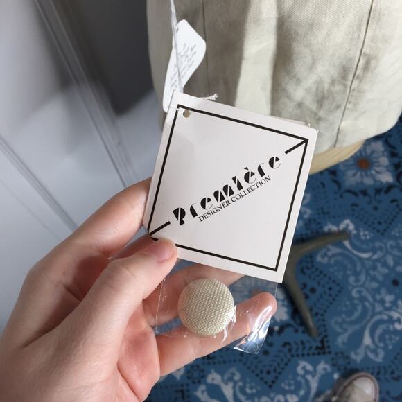 Premiere Designer 2 Pc. vintage Pant Jacket Suit Vintage LINEN Size 10 Cream - Picture 6 of 13